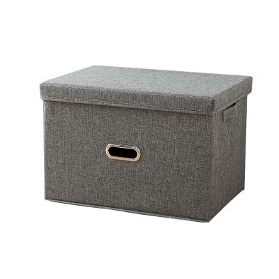 China Viable Folding Storage Box With Cover Drawer Organizer Household Cotton Canvas Storage Box Customized for sale