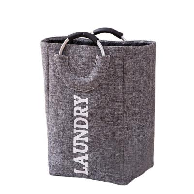 China Large Capacity Collapsible Laundry Hamper Collapsible Dirty Clothes Bag Foldable Handle Wash Bag for sale