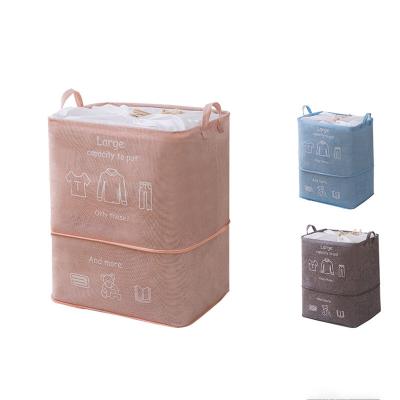 China Oversized Storage Cloth Bags Hamper Clothes Laundry Basket Dirty Viable Storage Bucket for sale