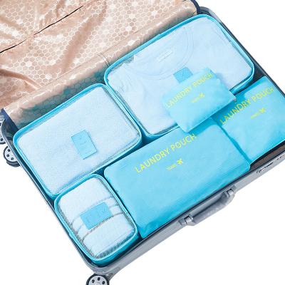 China Packing Cube Hot Sale 6pcs Set Waterproof Packing Cubes Matching Portable Laundry Pouch Travel Bag for sale