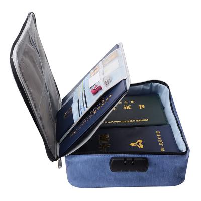 China Waterproof 2 Layers File Passport Bag For Large Capacity Documents Waterproof Storage Bag Traveling Case With Lock for sale