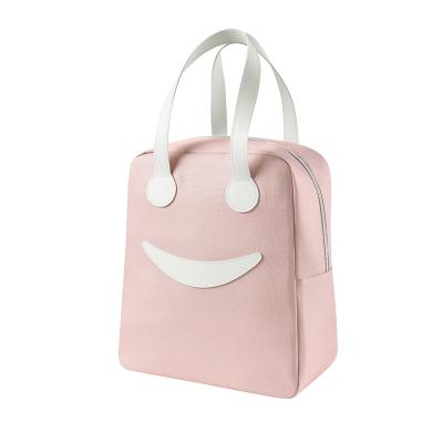 China Thermal Insulated Cooler Lunch Bag Face Meal Pack Cooler Smile Bag Insulated Lunch Bag Cooler Thermal Bag for sale