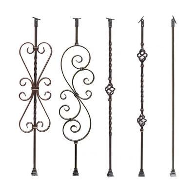 China Modern Iron Fencing Iron Stair Flower, Customizable Iron Stair Railings, Indoor Stair Railing for sale