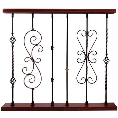 China Retro Iron Railings Spiral Wrought Iron Modern Indoor Staircase For Villa Decoration for sale