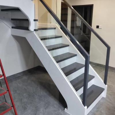 China Integral Log Stair Railing Modern High End Customized Modern Style for sale