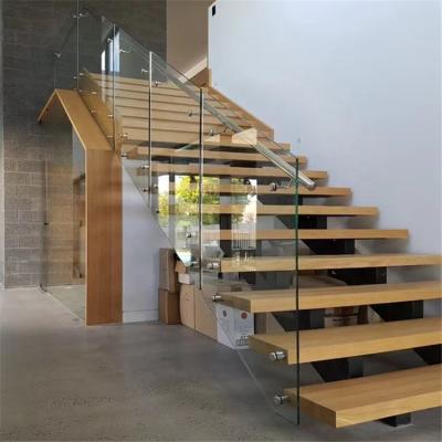 China Modern Design Fiberglass Stairs Indoor Modern Structure Stairs Wood Stairs for sale