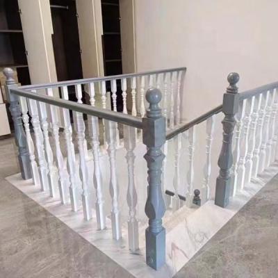 China Modern Stain Thailand Stair Handrail Rubber Wood Solid Wood Column for sale