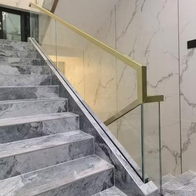 China Modern the latest pvc stair split glass balustrade for sale