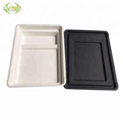 China Molded Pulp Packaging Trays China Factory OEM Molded Bagasse Paper Pulp Packaging Box for sale