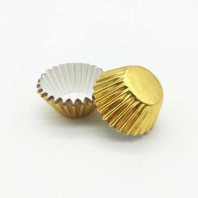 China 1000pcs/lot Disposable Gold Aluminum Foil Cupcake Liners Baking Paper Cups Chocolate Cake Case for sale