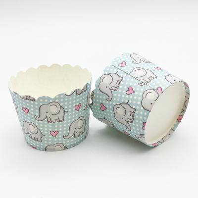 China Disposable Cute Blue Cupcake Muffin Paper Liners Baking Snacks Cup For Baby Shower for sale