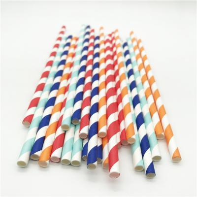 China Bulk Striped Paper Drinking Straws Multicolor Disposable Biodegradable Disposable Paper Straws for sale