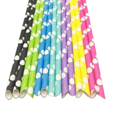 China Disposable ; Sustainable Biodegradable Sharp End Paper Straws For Boba Bubble Tea, Milkshakes for sale