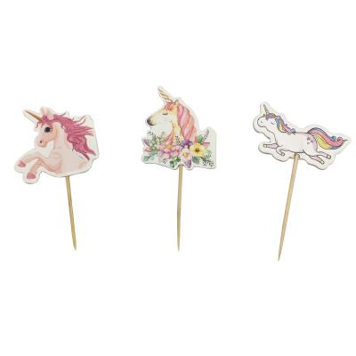 China Decorative Cute Party Disposable Wedding Cake Toppers Cake Cupcake Picks Flag for sale