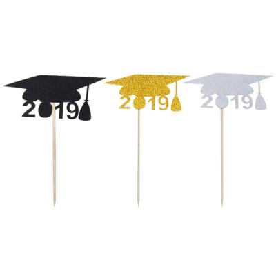 China Graduate Party Cupcake Decorations Graduation Disposable Cupcake Toppers for sale