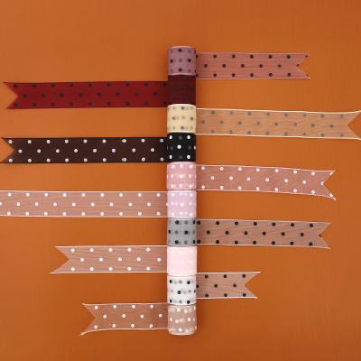 China Printed 2022 Best-selling Rich Dot Printed Nylon Ribbon Collapsible Ribbon for sale