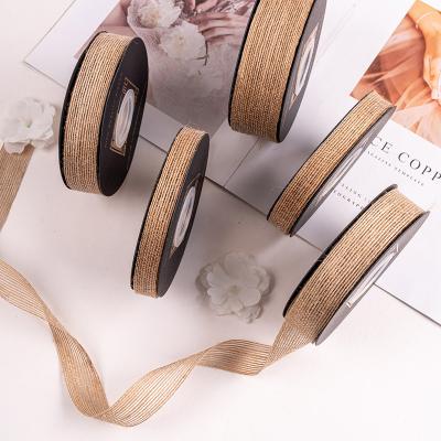 China Gift Wrapping Ribbon Flower Gift Wrapping Decoration Wholesale Canvas Woven Ribbon New for sale