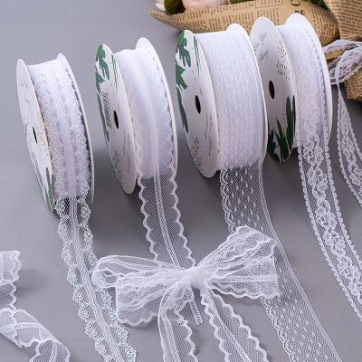 China Wholesale Custom Wedding Gift Wrapping Bow Lace Ribbon Bridal Ribbon Floral for sale