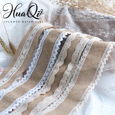 China Factory Direct Selling Lace Fabric Canvas Lace Ribbon Handmade Cotton Bun Band Wrapping Arrangement Flower Decoration DIY Materials for sale