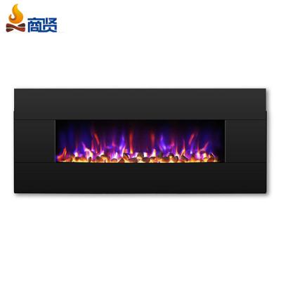 China Hotel Decoration Stone Decor Electric Fireplace Mirror Wall Mounted Rectangular Fireplace for sale