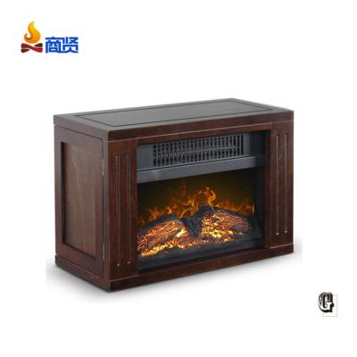 China Electric LED Flame Effect Fireplace Heater Mini Tabletop Wood for sale