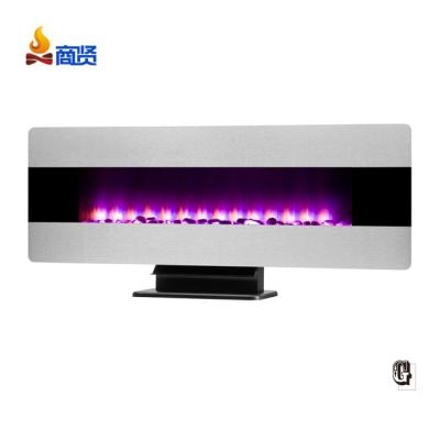 China Wall Mounted Glass Front Electric Heater Decor Mirror Rectangular Fireplace for sale