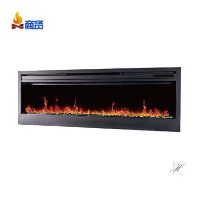 China Hotel 70 Inch Led Built In Flame Amber Flat Panel Temperature Control Electric Fireplace With Timer for sale