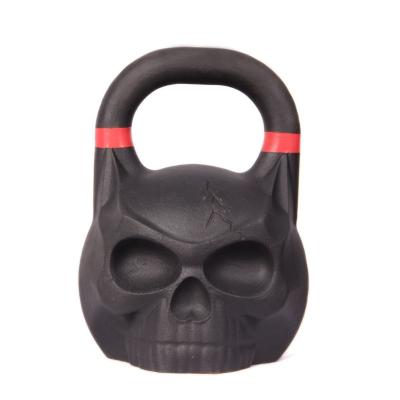 China Black Competition Kettlebell, Commercial Use Skull Steel Kettlebell With Color Ring for sale