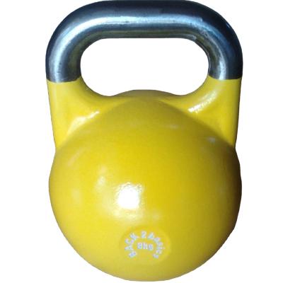 China Competition 12kg Commercial Use Yellow Steel Kettlebell for sale