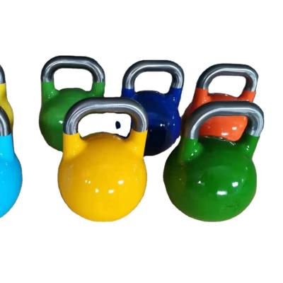 China Commercial Use Chromed Handle Kettlebell , Colored Steel Competition Kettlebell With Custome Logo for sale