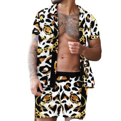 China Wholesale Men's Two Piece Sets QUICK DRY Summer Print Logo Custom Shirt Hawaii Beach 2 Piece Sets Button Up Shirts For Men Customize for sale