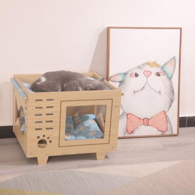 China 2021 Store Pet Store Pet Shop Cats Dogs Cat Bed Cat Litter Box Wooden Cat Scratcher For Furniture for sale