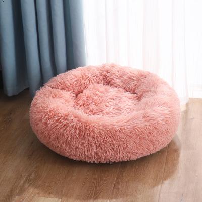 China Eco-Friendly Soothing Cute Pet Sofa Dog Nest Cat Plush Travel Donut Soft Fluffy Warm Cuddler for sale