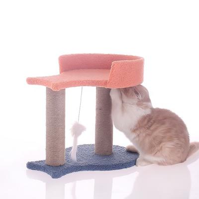 China Wholesale Viable Fashionable Cute Sisal Scratches Modern Pet Scratcher Apartment Furniture Cat Tree Wooden Tower For Cats Pet Toys for sale