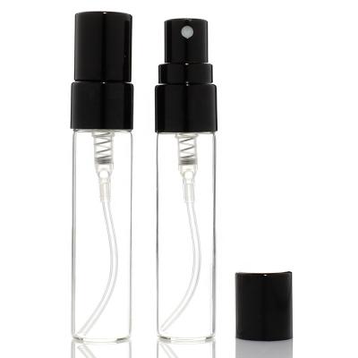 China Personal Care 5ml Clear Clear Empty Tube Cosmetic Empty Mini Round Cylinder Spray Perfume Glass Bottle for sale