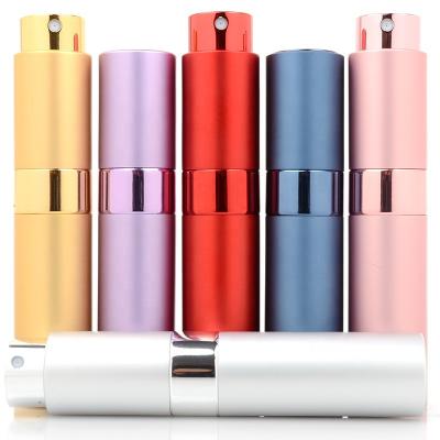 China Non Low MOQ Colorful Puddle Screen Printing Inner Glass Atomizer 10ml Mini Aluminum Perfume Spray Bottle Pocket Perfume Bottle for sale