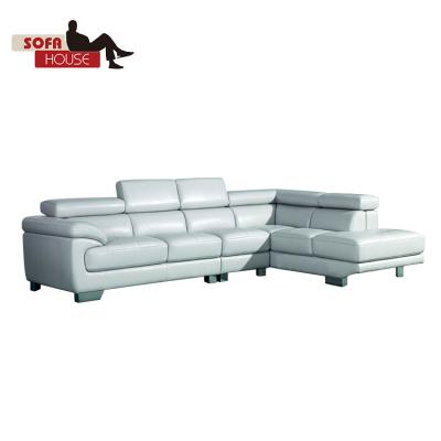 China Corner sofa with adjustment headrest luxury living room sectional leather sofa for sale modern headrest mechanism for sale