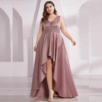 China Women Viable Wedding Dresses Sweetheart Draped Asymmetrical Bottom Prom Dresses Satin Evening Dresses for sale