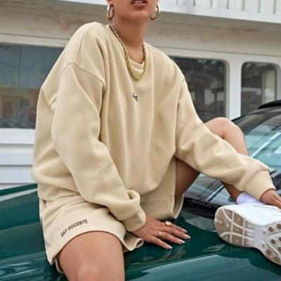 China Jumper Luxury Oversized Crewneck Hoodies Sweatshirt Women's 100% Cotton Anti-pilling Women's Set Sweatshirt Women for sale