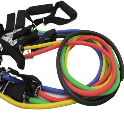 China Hot Sale Home Exercise 5 Levels Loop Resistance Band Tube Set 11 Pcs Resistance Tube for sale