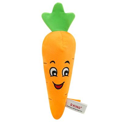 China Sustainable Hot Sale Stuffed Plush Carrot Squeaky Vegetable Dog Chew Toys for sale