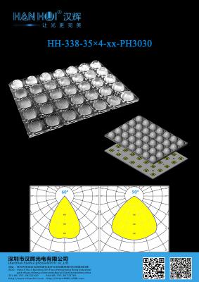 China 120×86mm High Transmittances High Performances 3030 LEDs LED Light Lens For Flood Lighting for sale