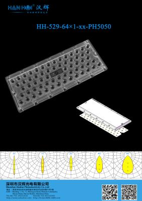 China 10°/15°/20°/40°/60° Available 64×1 LED Lens 286×116×11.8mm WaterProof High Power For Stadium Lighting for sale