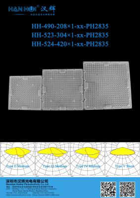 중국 420pcs LED 파크 라이트 렌즈 291×291×6.5mm PC 재료 T5S/T2M/T3M/T4M 사용 가능 높은 송전성 판매용