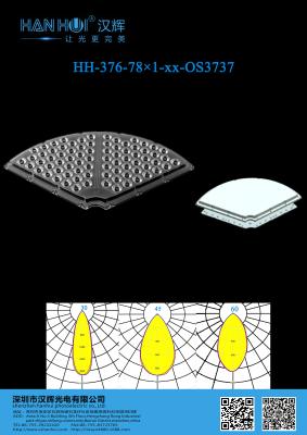 중국 78pcs 3737LED 환경 친화적 LED 렌즈 292.33×161.1×12.7mm 15°/30°/45°/60° 경기장 조명용 판매용