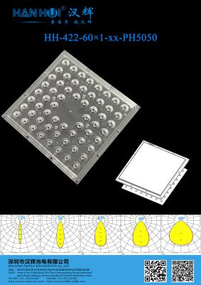 중국 15°/30°/45°/60°/90° 사용 가능 60pcs 5050LED 수질성 고전력 LED 렌즈 경기장 조명 판매용