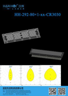 China 80 IN 1 LEDs WaterProof LED Lens 250.75×74.75MM PC Material 30°/60°/90° Available For Flood Lighting for sale