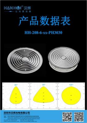 China 60°/90°/120° Available High Bay Light Lens 265×11.5mm 3030LEDs Enhanced Focus Energy-Efficient for sale