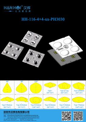 China 50×50MM 16pcs 3030 LED Lens 60°/90°/120°/90155/60140 AvailableEasy Installation Optimal Illumination For Street Lighting & Flood Lighting for sale