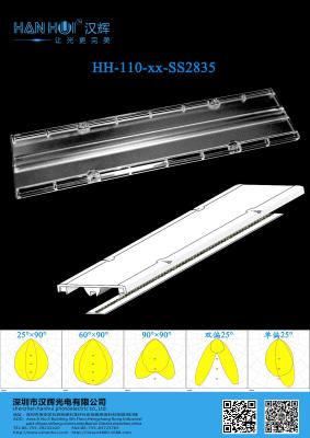 China 2835/3030LEDs Linear LED Lens 299×70MM 25°/60°/90°/B25°/R25° Available Optimal Illumination Durable Material for sale